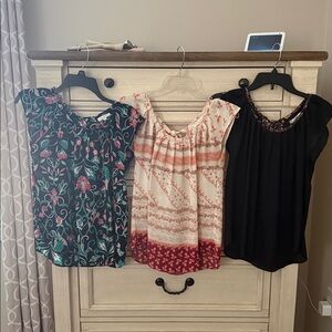 Lauren Conrad ruffled collared blouses - SET OF THREE